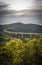 Upper panoramic view on viaduct of crni kal, beside adriatic sea, slovenia