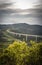 Upper panoramic view on viaduct of crni kal, beside adriatic sea, slovenia