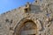 Upper part of Zion Gate in Jerusalem.