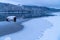 Upper Payette Lake near McCall Idaho in winter with ice and snow