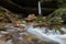 Upper Pericnik waterfall in Slovenian Alps in autumn, Triglav National Park