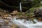 Upper Pericnik waterfall in Slovenian Alps in autumn, Triglav National Park