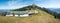 Upper station of Kampenwandbahn, view to the summit and alpine restaurant. tourist destination bavaria