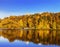 Upper Tsaritsyn pond in autumn. Tsaritsyno Museum-reserve. Moscow,