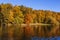 Upper Tsaritsyn pond in autumn. Tsaritsyno Museum-reserve. Moscow,