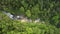 Upper view deep narrow valley with ravine among jungle