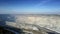 Upper view modern huge asbestos quarry under blue sky