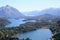 Upper view of Nahuel Huapi lake in Argentina