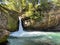 The upper waterfall Giessenfall Der Obere Giessenfall oder Ober Giessenfall waterfall on the Thur River and in the Obertoggenburg