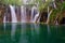 Upper Waterfalls on Plitvice Lakes in Spring