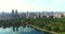 Upper west side Manhattan skyline with Central park in New York city Aerial