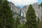 Upper Yoseimite Falls in Yosemite Valley National Park, California, USA. Near Landmarks: Tunnel View, El Capitan, Bridalveil Falls