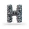 Uppercase fluffy and furry gray font. Letter H. 3D