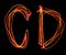 Uppercase laser alphabet - capital letter c and d