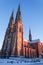 Uppsala Domkyrka cathedral on a winter day