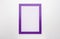 Upright photo frame mockup on white wall. purple Picture frame mockup. blank diploma frame on white wall background. picture frame