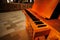 Upright piano inside the church