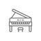 Upright piano, music instrument line icon.