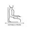 Upright sitting posture linear icon