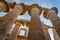 Upright view at the ancient pillars in Karnak Temple Complex, Luxor, Egypt