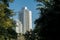 Upscale condomiums in Alabang as seen from a quiet tree lined street in the morning