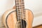 Upscale ukulele with woodgrain finish