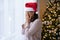 Upset biracial woman feel lonely on Christmas Eve