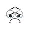 Upset emoticon with sad face expression isolated