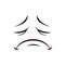 Upset emoticon sad face expression isolated icon