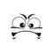 Upset emoticon sad face expression isolated icon