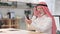 Upset Old Arab Businessman Reacting to Loss Smartphone