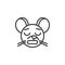 Upset rat emoticon line icon