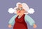 Upset Senior Woman Feeling Angry and Irritated Vector Cartoon