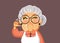 Upset Senior Woman Making Thumbs Down Gesture Vector Cartoon