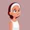 Upset Teenage Girl Suffering from Severe Acne Vector Illustration