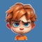 Upset Toddler Boy Cartoon Portrait in 3D Cartoon Movies Style