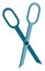 An upside down blue-colored scissors/Open scissor upside down vector or color illustration