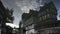 Upside down reflection image of canals and buildings of Strasbourg in France