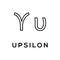 Upsilon Greek alphabet design trendy
