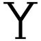 Upsilon greek symbol capital letter uppercase font icon black color vector illustration flat style image