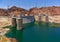 Upstream face of Hoover Dam, Lake Mead with intake towers