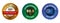 uptime guarantee 99 percent server web hosting network emblem seal sticker badge in gold blue and green