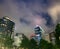 Uptown Charlotte Stormy Skies art Romare Park clouds dark over high rise queen city nightlife