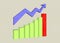 Uptrend chart graph present on paper