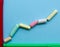 Uptrend line graph made with colorful Chalk pieces