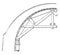 Upturned hanger for semicircular arch, vintage engraving