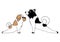 Upward facing dog yoga pose, vector drawing hand drawn funny