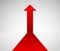 Upward pointing red arrow icon