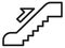 Upward staircase icon. Moving escalator lift symbol