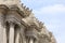 Upward view of architectural detail of the Metropolitan Museum of Art